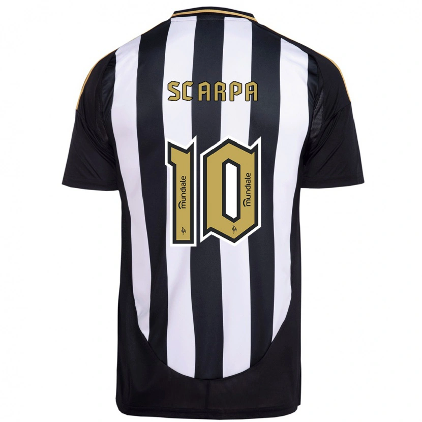 Danxen Kid Gustavo Scarpa #10 White Black Home Jersey 2025/26 T-Shirt