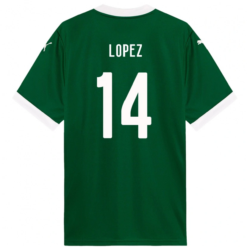 Danxen Kid David Lopez #14 Green White Home Jersey 2025/26 T-Shirt