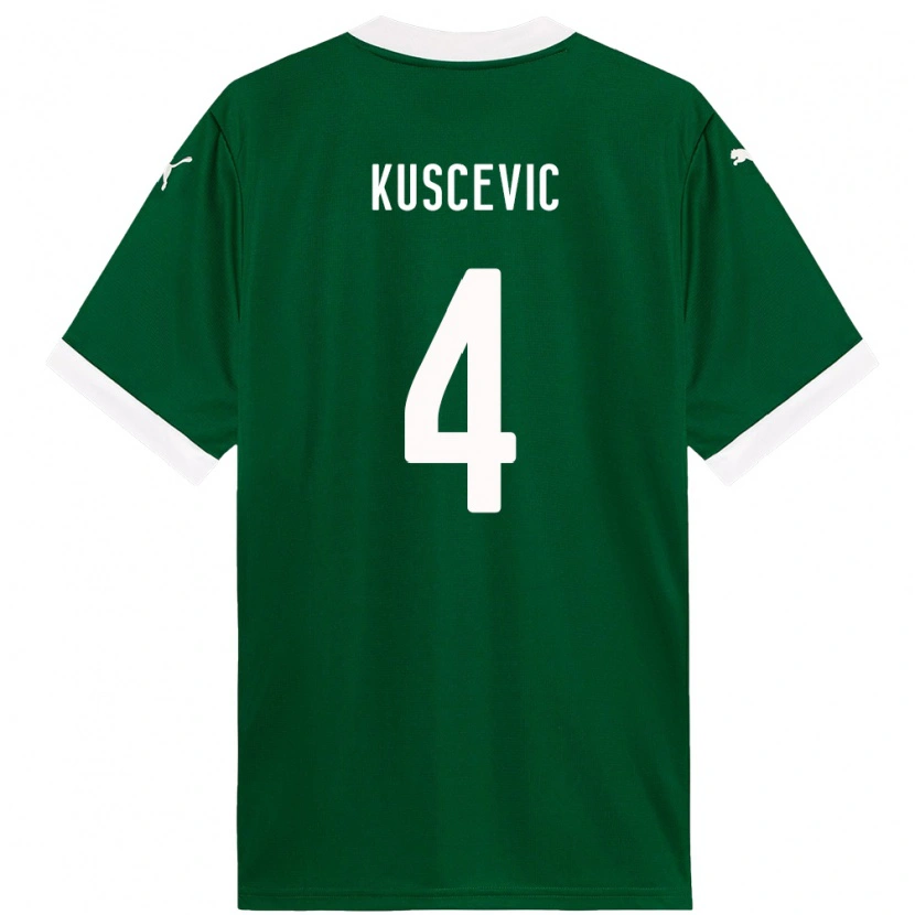 Danxen Kid Benjamin Kuscevic #4 Green White Home Jersey 2025/26 T-Shirt