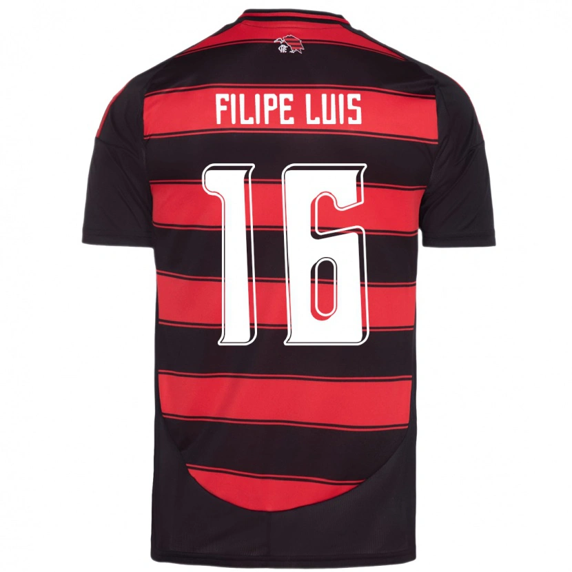 Danxen Kid Filipe Luis #16 Red Black Home Jersey 2025/26 T-Shirt