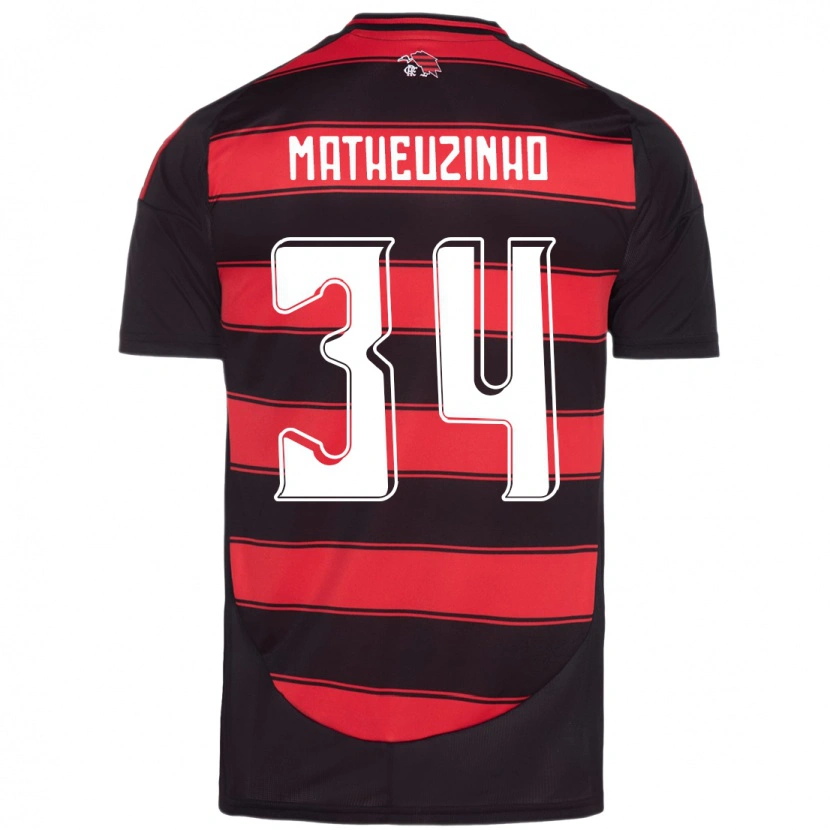 Danxen Kid Matheuzinho #34 Red Black Home Jersey 2025/26 T-Shirt