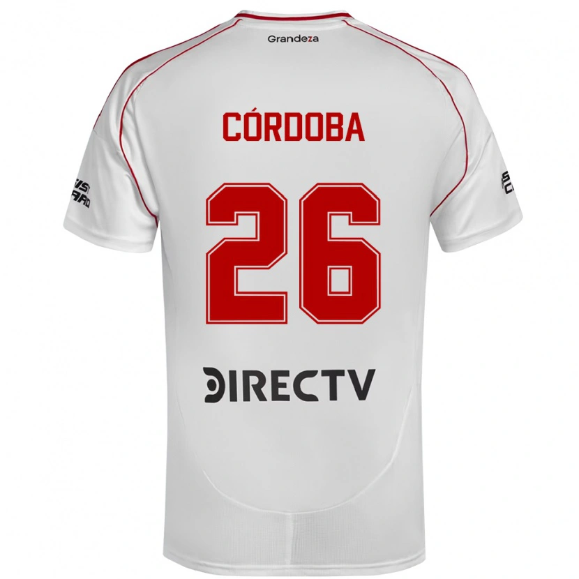 Danxen Kid Sol Córdoba #26 White Red Home Jersey 2025/26 T-Shirt