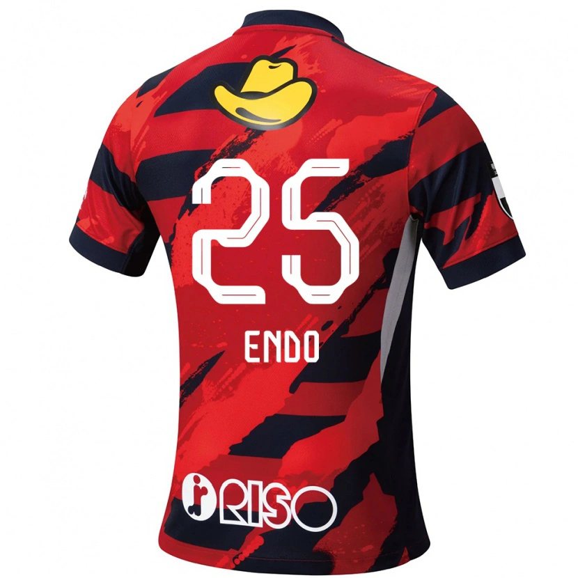 Danxen Kid Yasushi Endo #25 Red Black Home Jersey 2025/26 T-Shirt