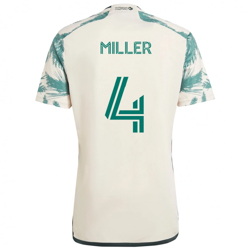 Danxen Kid Kamal Miller #4 Beige Green Away Jersey 2025/26 T-Shirt