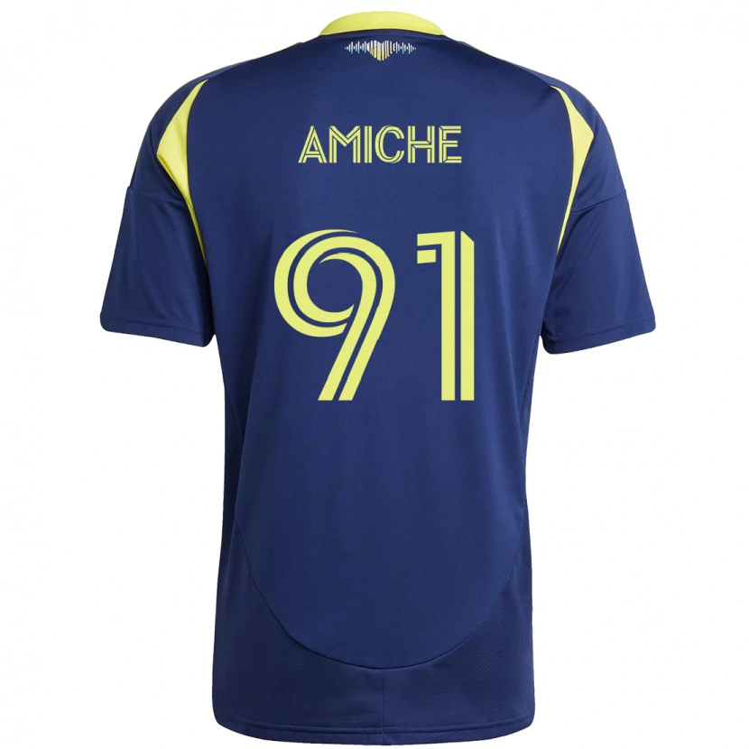 Danxen Kid Kemy Amiche #91 Navy Blue Yellow Away Jersey 2025/26 T-Shirt