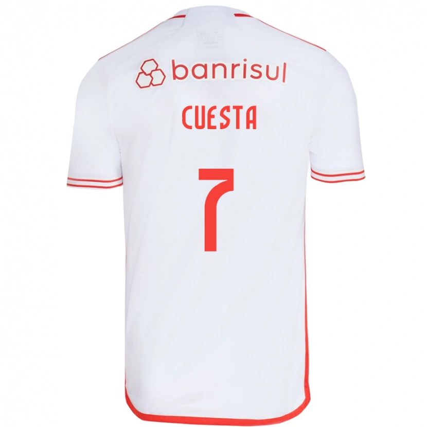 Danxen Kid Juan Manuel Cuesta #7 White Red Away Jersey 2025/26 T-Shirt