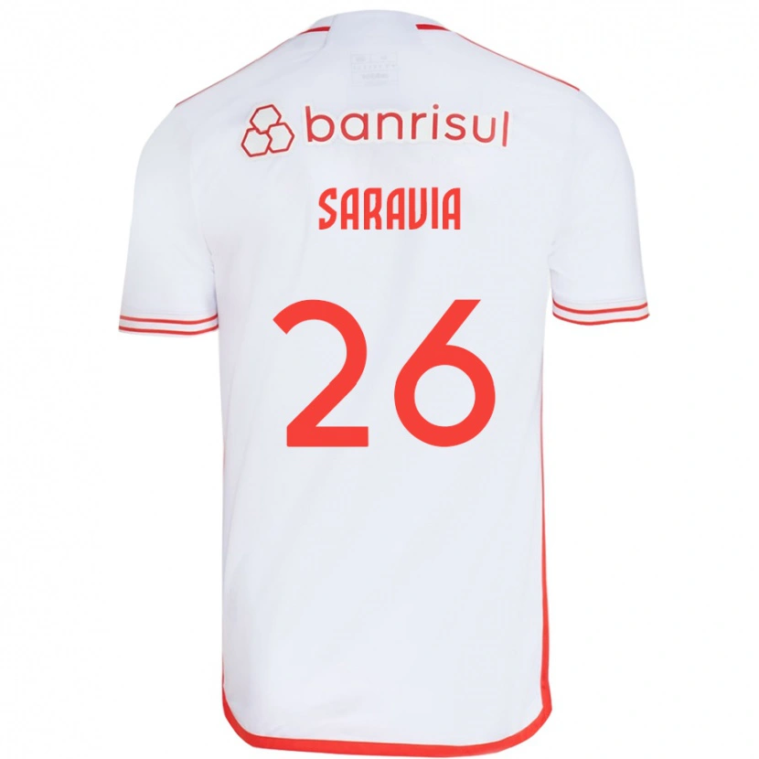 Danxen Kid Saravia #26 White Red Away Jersey 2025/26 T-Shirt