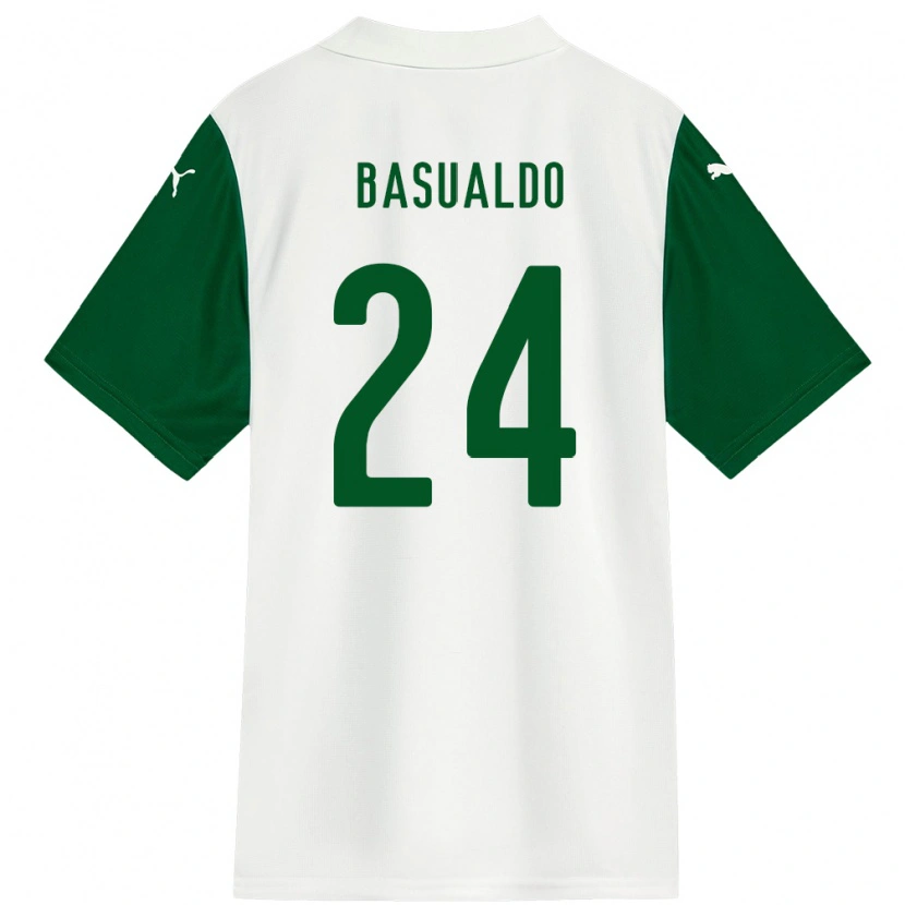 Danxen Kid Luis Basualdo #24 White Green Away Jersey 2025/26 T-Shirt