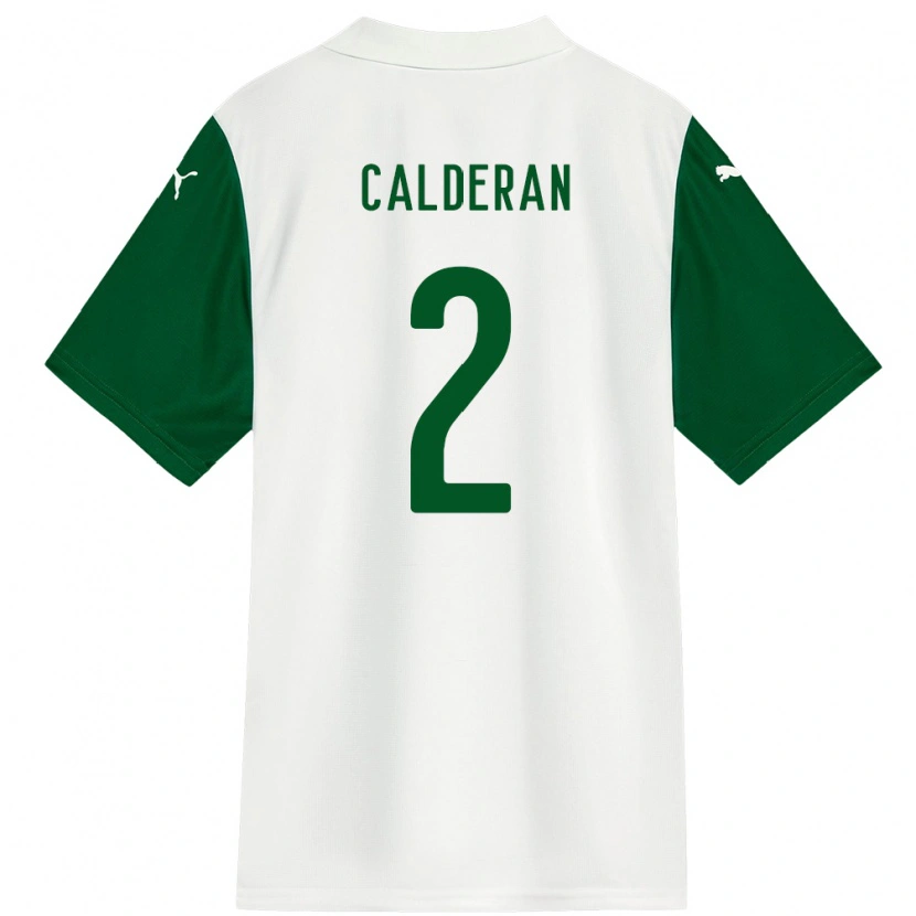 Danxen Kid Bruna Calderan #2 White Green Away Jersey 2025/26 T-Shirt