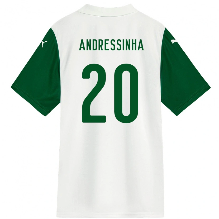 Danxen Kid Andressinha #20 White Green Away Jersey 2025/26 T-Shirt