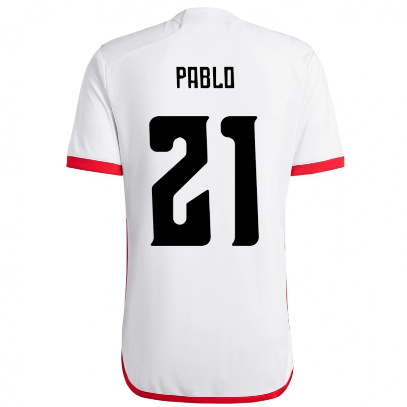 Danxen Kid Pablo #21 White Red Away Jersey 2025/26 T-Shirt