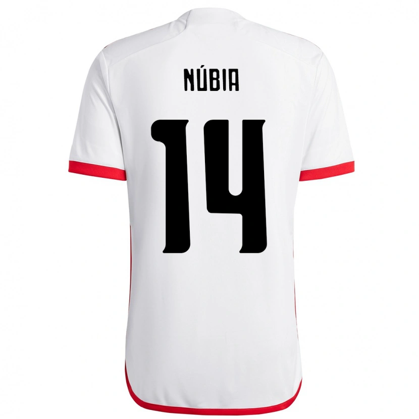 Danxen Kid Núbia #14 White Red Away Jersey 2025/26 T-Shirt