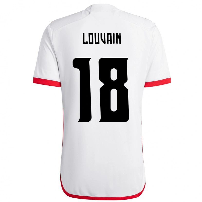 Danxen Kid Gaby Louvain #18 White Red Away Jersey 2025/26 T-Shirt