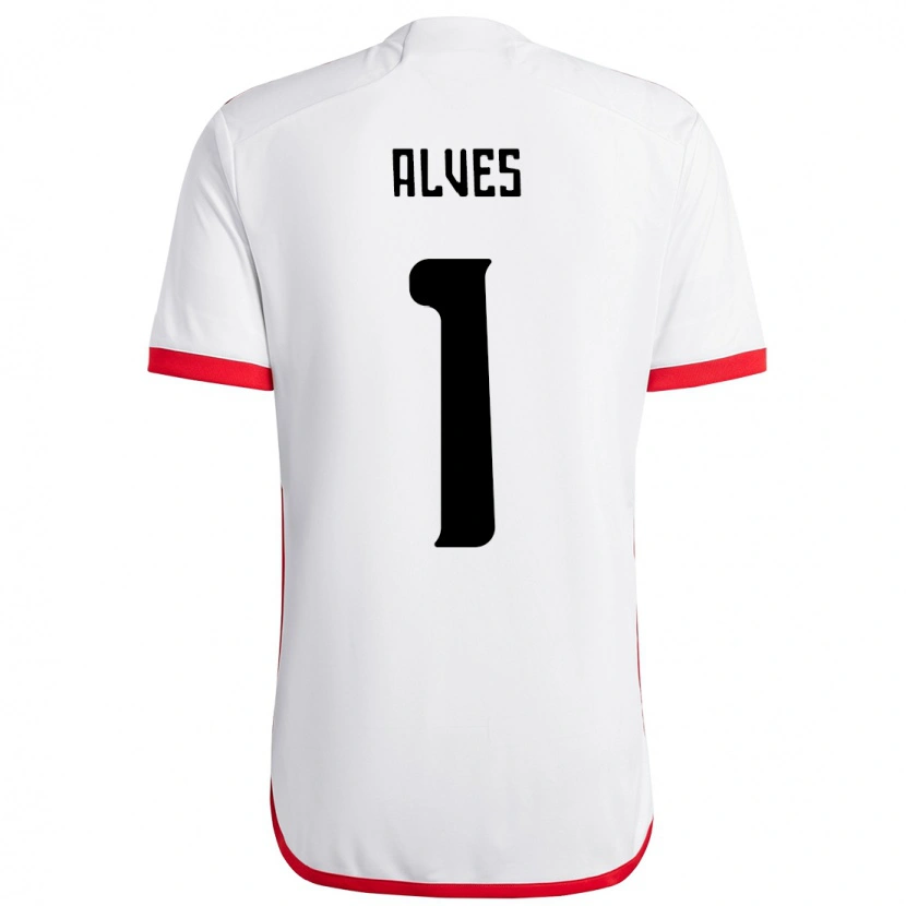 Danxen Kid Diego Alves #1 White Red Away Jersey 2025/26 T-Shirt