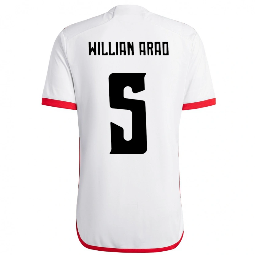 Danxen Kid Willian Arao #5 White Red Away Jersey 2025/26 T-Shirt