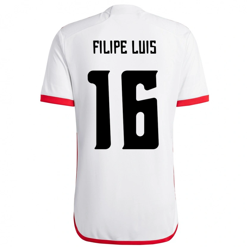 Danxen Kid Filipe Luis #16 White Red Away Jersey 2025/26 T-Shirt