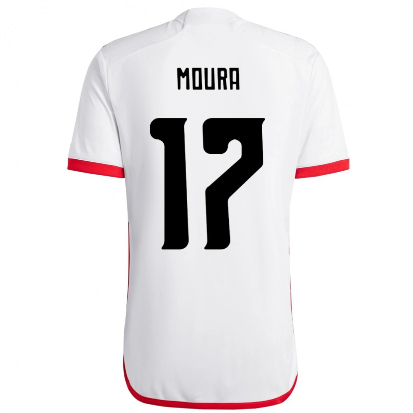 Danxen Kid Hugo Moura #17 White Red Away Jersey 2025/26 T-Shirt