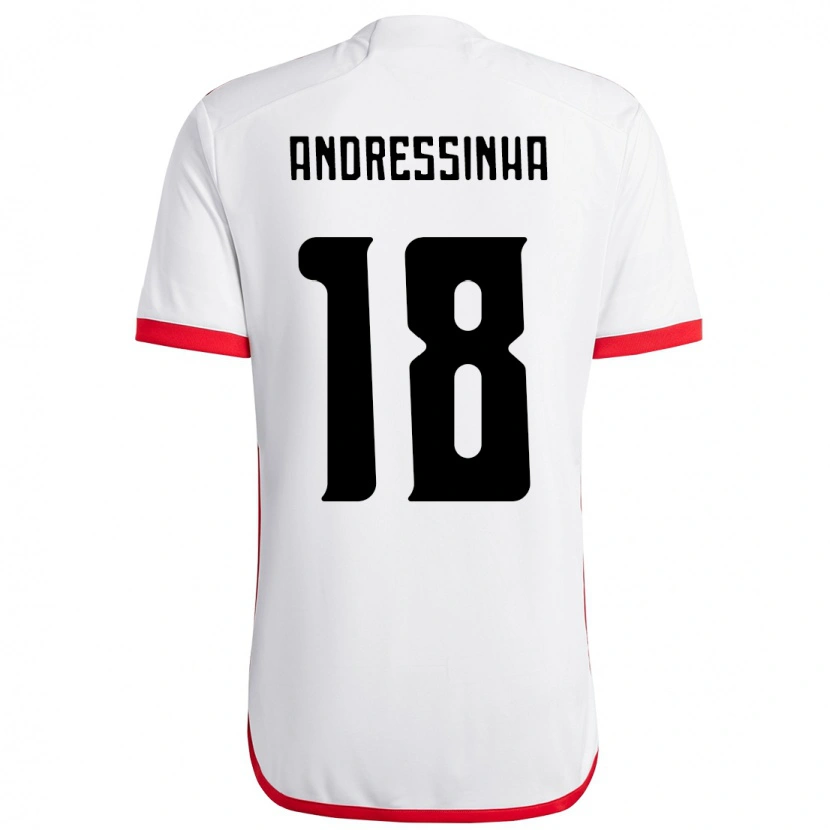 Danxen Kid Andressinha #18 White Red Away Jersey 2025/26 T-Shirt