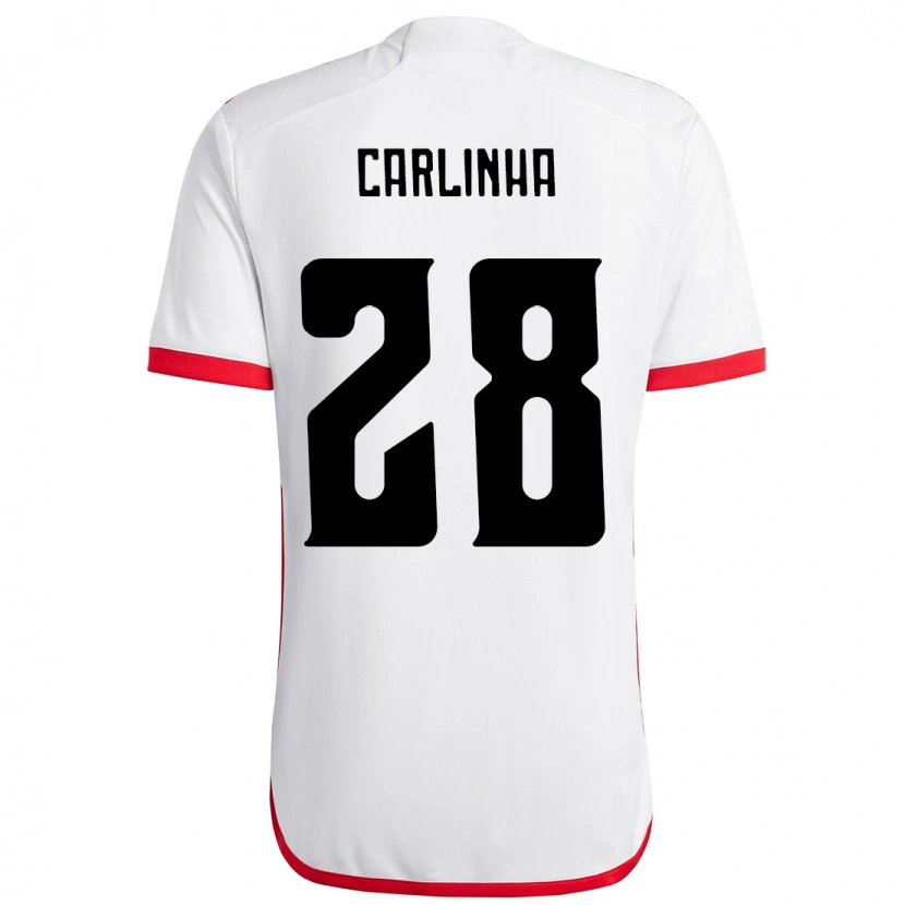 Danxen Kid Carlinha #28 White Red Away Jersey 2025/26 T-Shirt