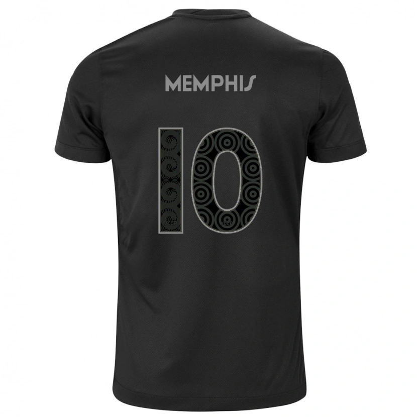 Danxen Kid Memphis Depay #10 Black White Away Jersey 2025/26 T-Shirt