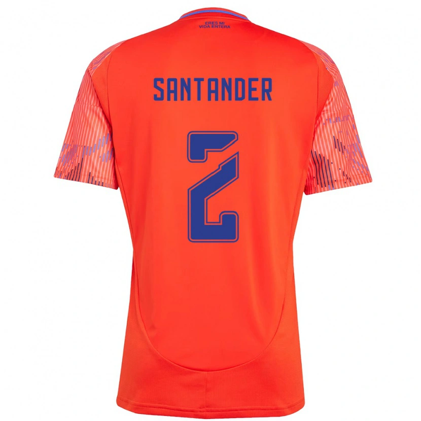 Danxen Kid Constanza Santander #2 Orange Red Away Jersey 2025/26 T-Shirt