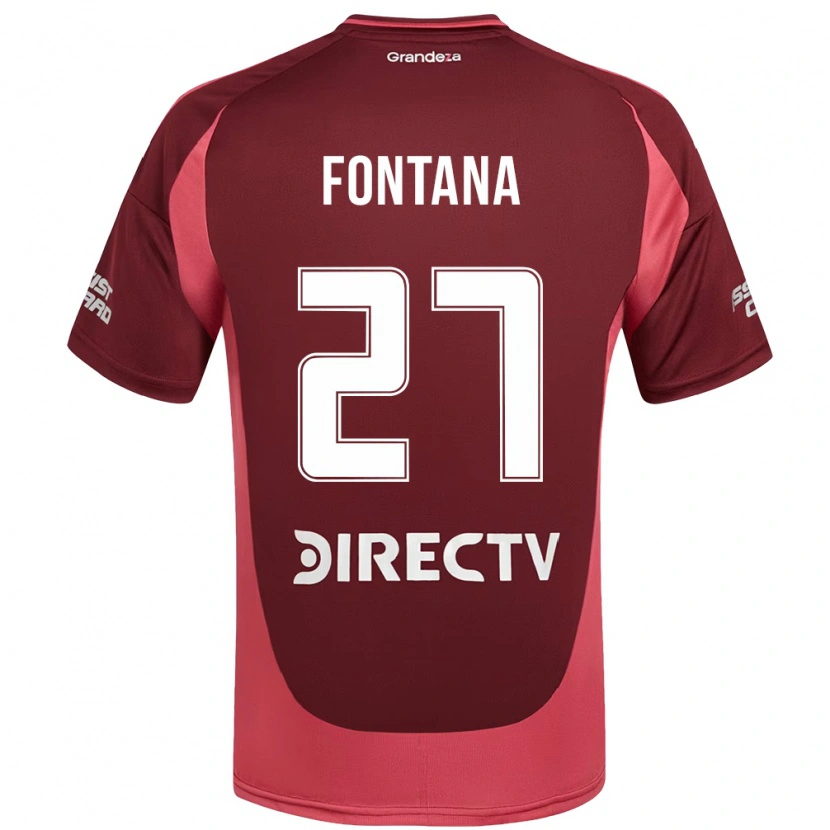 Danxen Kid Agustin Fontana #27 Burgundy Magenta Away Jersey 2025/26 T-Shirt