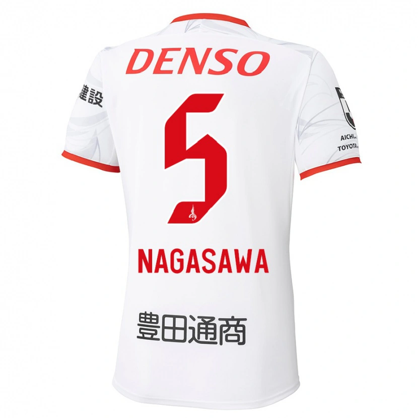 Danxen Kid Kazuki Nagasawa #5 White Red Away Jersey 2025/26 T-Shirt