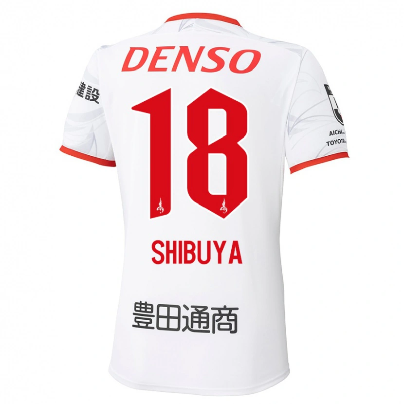 Danxen Kid Tsubasa Shibuya #18 White Red Away Jersey 2025/26 T-Shirt