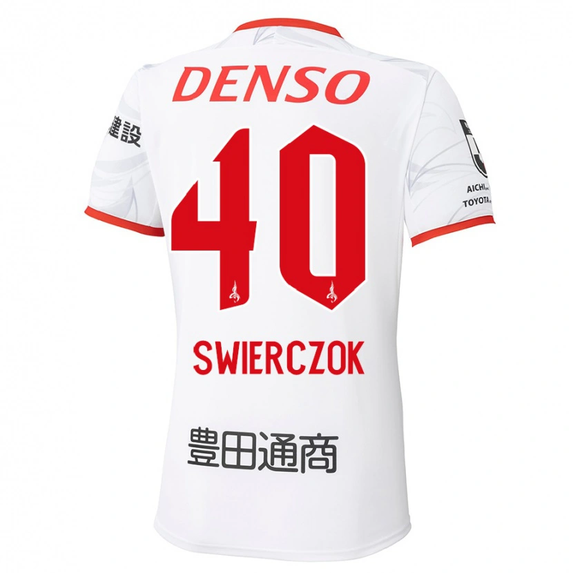 Danxen Kid Jakub Swierczok #40 White Red Away Jersey 2025/26 T-Shirt