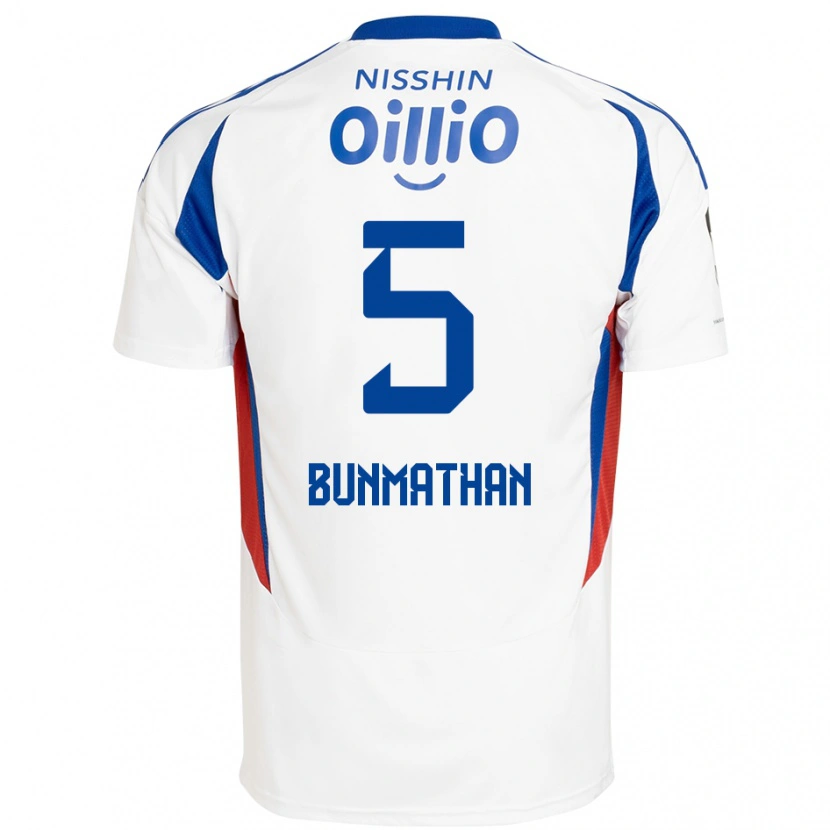 Danxen Kid Theerathon Bunmathan #5 White Royal Blue Away Jersey 2025/26 T-Shirt