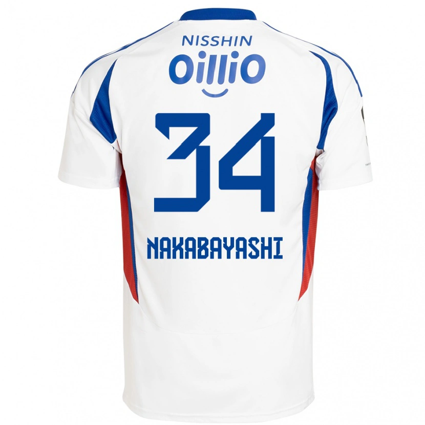 Danxen Kid Hirotsugu Nakabayashi #34 White Royal Blue Away Jersey 2025/26 T-Shirt