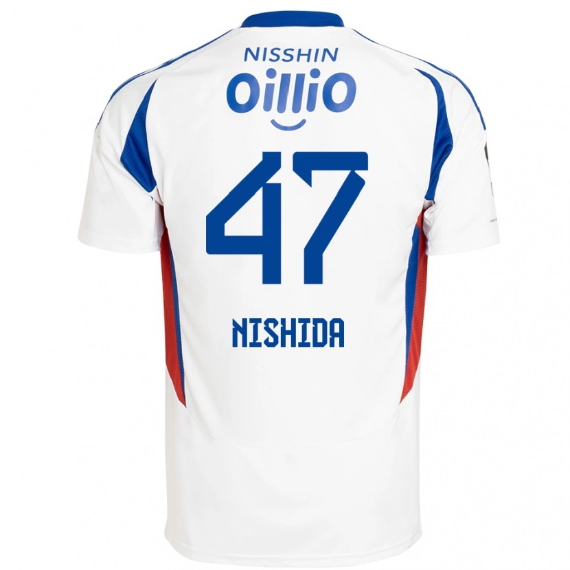 Danxen Kid Yusuke Nishida #47 White Royal Blue Away Jersey 2025/26 T-Shirt