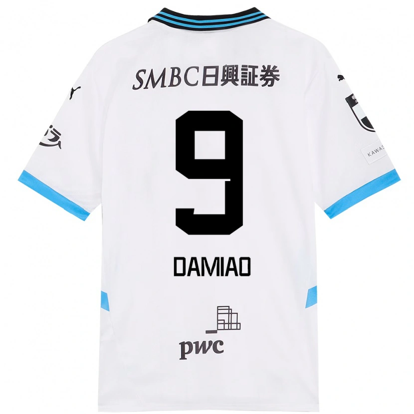 Danxen Kid Leandro Damiao #9 White Sky Blue Away Jersey 2025/26 T-Shirt