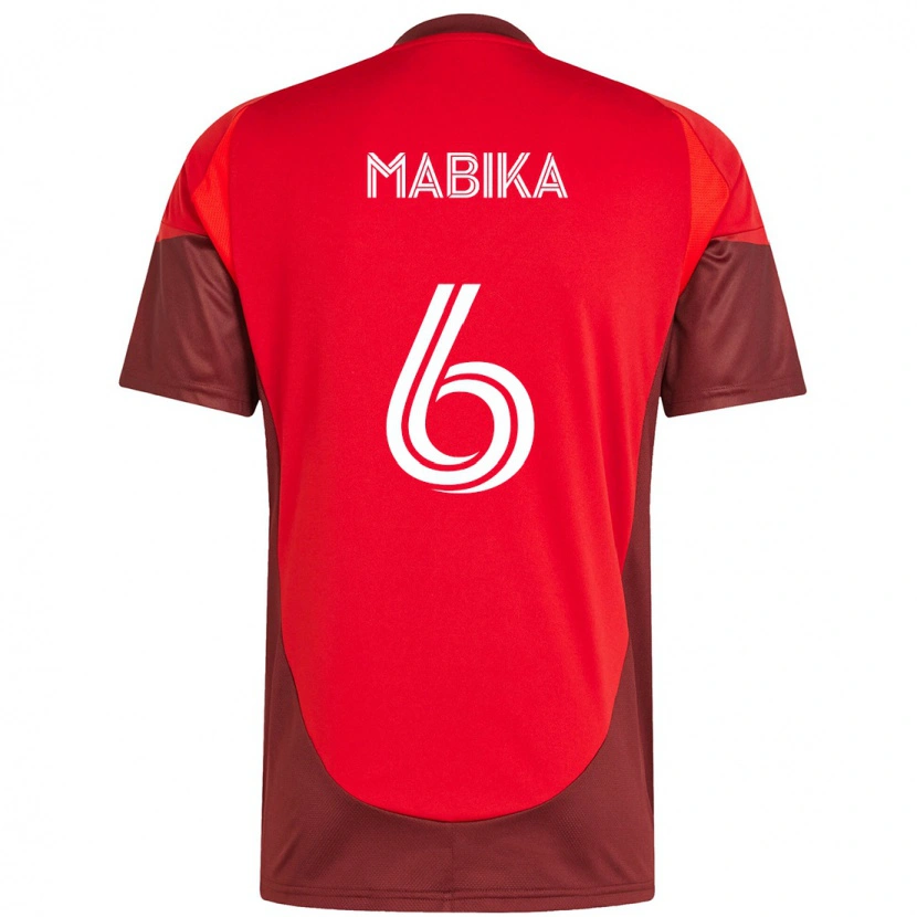 Danxen Men Aimé Mabika #6 Red White Home Jersey 2025/26 T-Shirt