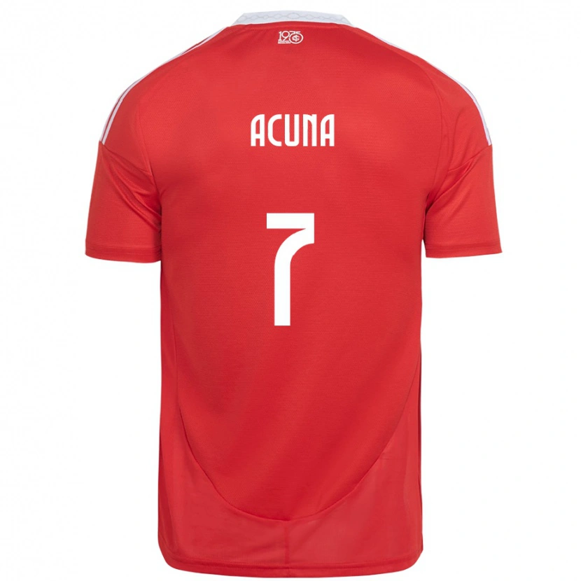 Danxen Men Yenny Acuña #7 Red White Home Jersey 2025/26 T-Shirt