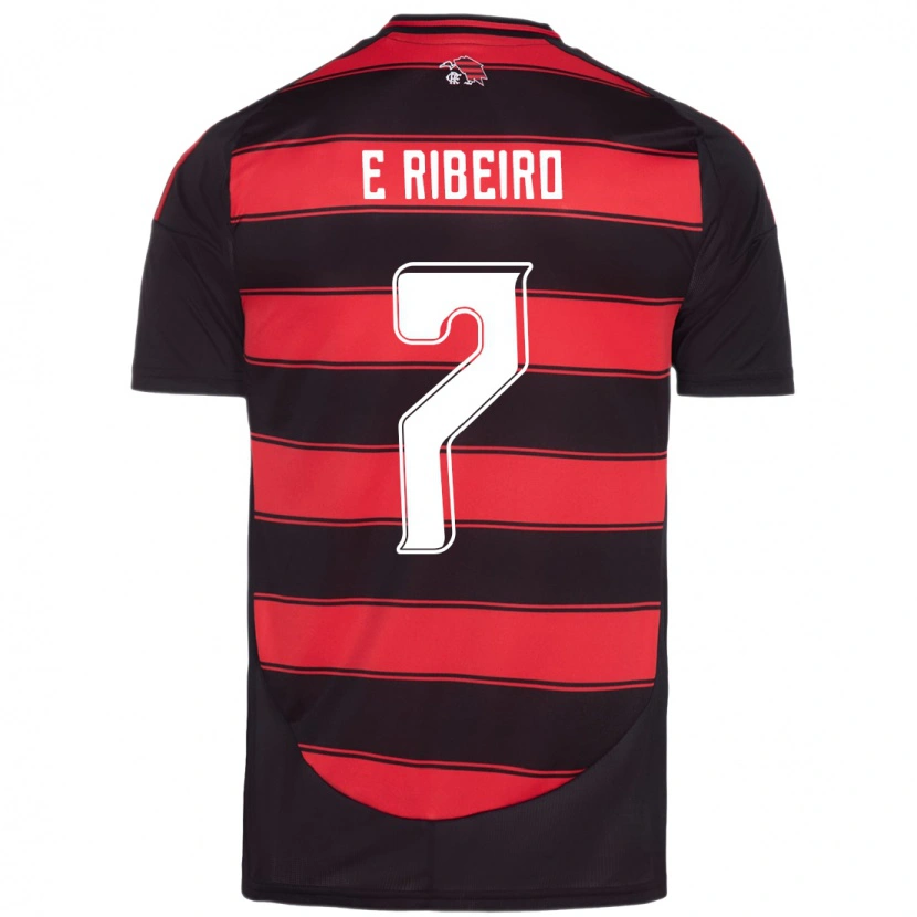 Danxen Men Everton Ribeiro #7 Red Black Home Jersey 2025/26 T-Shirt