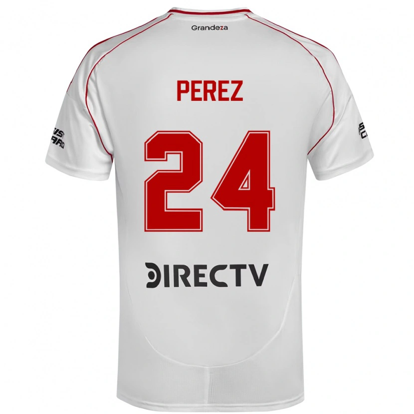 Danxen Men Enzo Pérez #24 White Red Home Jersey 2025/26 T-Shirt