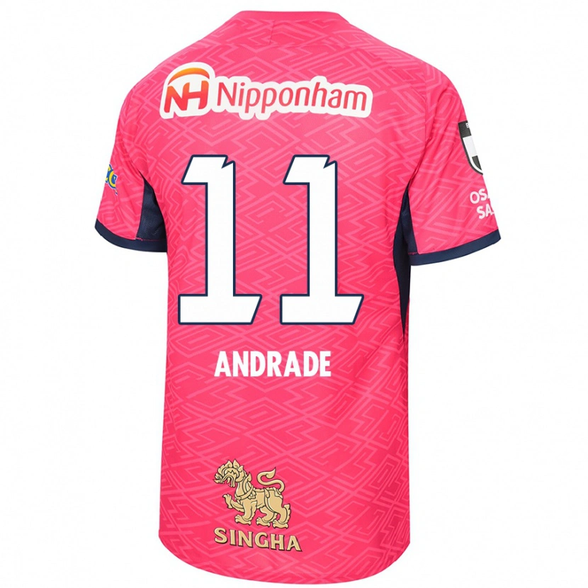 Danxen Men Thiago Andrade #11 Sakura Pink White Home Jersey 2025/26 T-Shirt