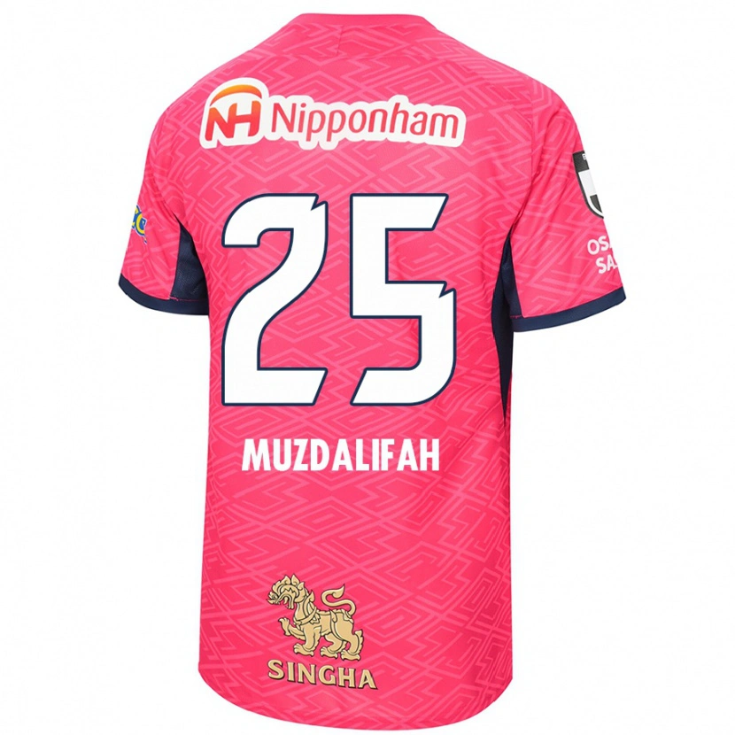 Danxen Men Zahra Muzdalifah #25 Sakura Pink White Home Jersey 2025/26 T-Shirt