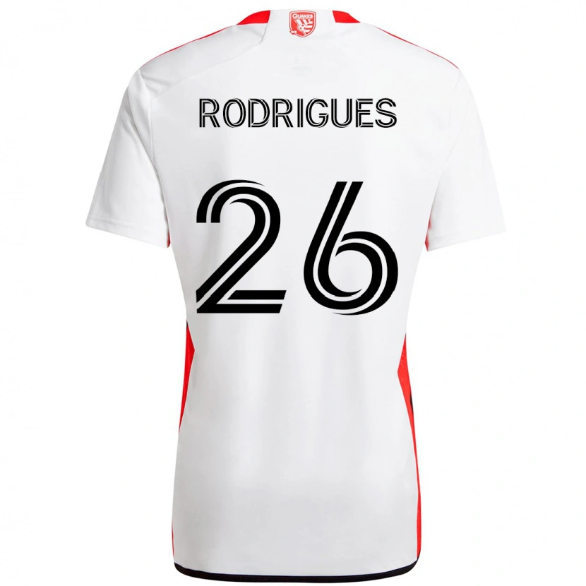 Danxen Men Rodrigues #26 White Red Away Jersey 2025/26 T-Shirt