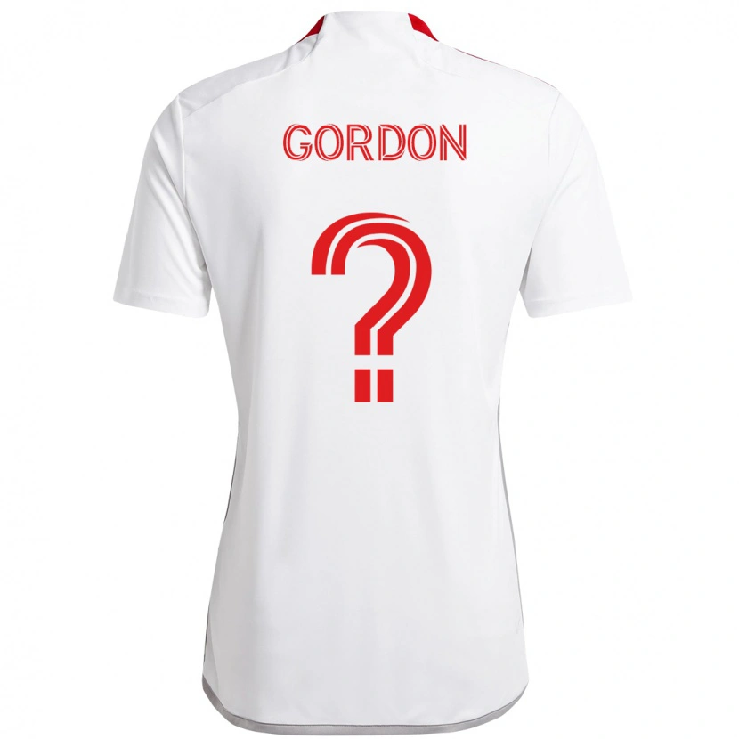 Danxen Men Joshua Gordon #0 White Red Away Jersey 2025/26 T-Shirt