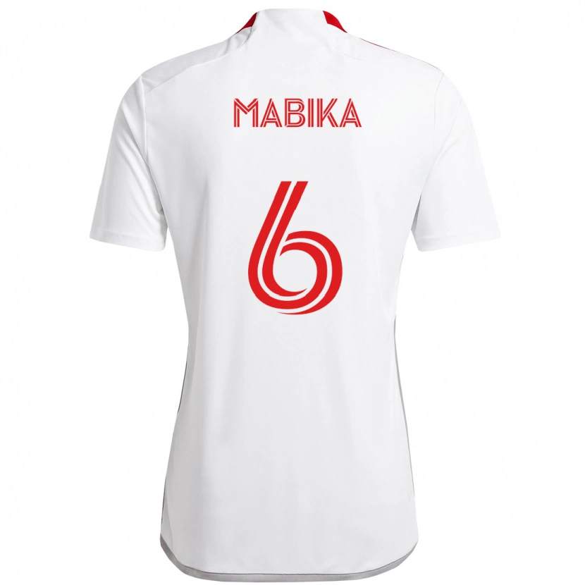 Danxen Men Aimé Mabika #6 White Red Away Jersey 2025/26 T-Shirt