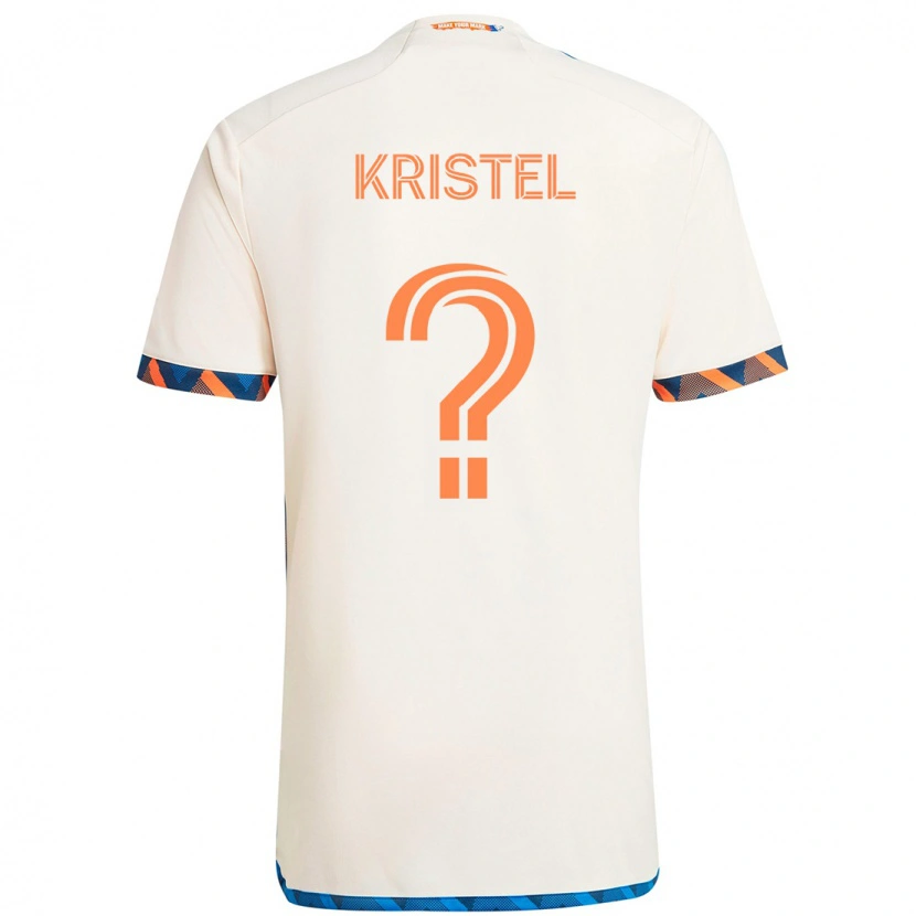 Danxen Men Brandon Kristel #0 White Blue Orange Away Jersey 2025/26 T-Shirt