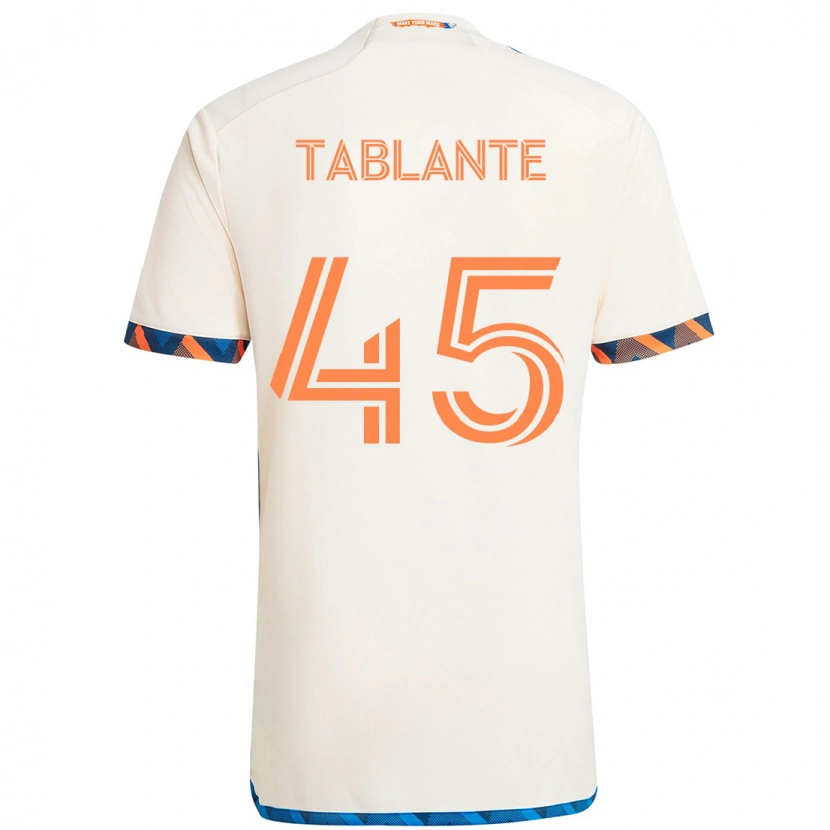 Danxen Men Moises Tablante #45 White Blue Orange Away Jersey 2025/26 T-Shirt