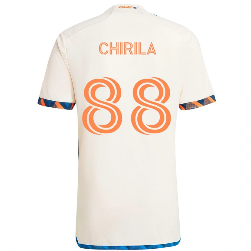 Danxen Men Andrei Chirilă #88 White Blue Orange Away Jersey 2025/26 T-Shirt