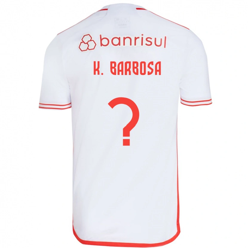 Danxen Men Kauã Barbosa #0 White Red Away Jersey 2025/26 T-Shirt