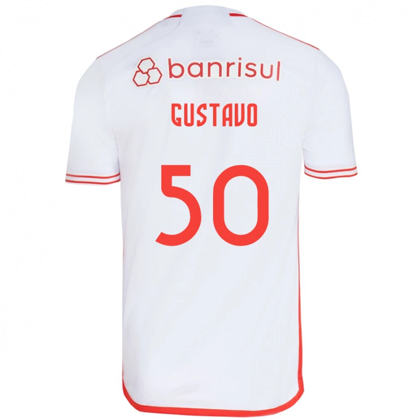 Danxen Men Gustavo #50 White Red Away Jersey 2025/26 T-Shirt