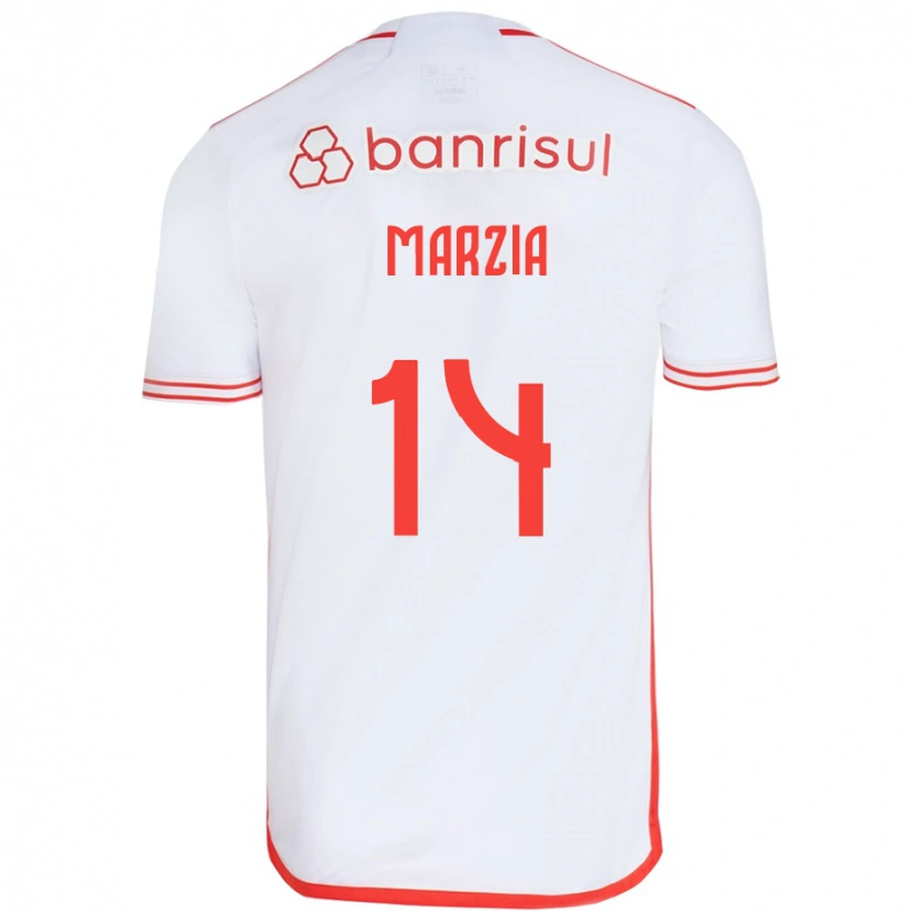 Danxen Men Marzia #14 White Red Away Jersey 2025/26 T-Shirt