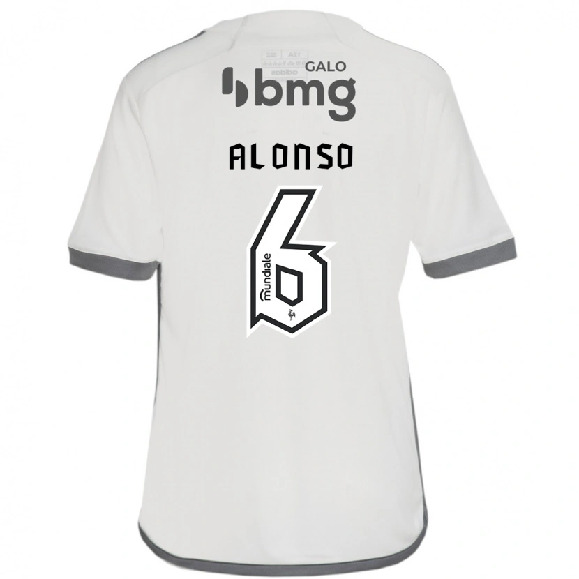 Danxen Men Júnior Alonso #6 Off White Away Jersey 2025/26 T-Shirt