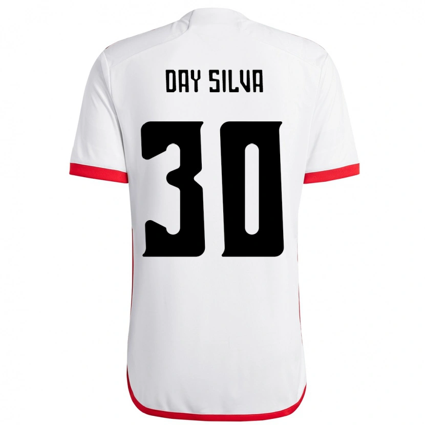 Danxen Men Day Silva #30 White Red Away Jersey 2025/26 T-Shirt